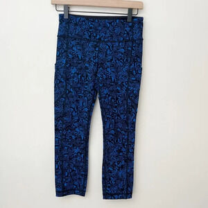 LULULEMON Speed Crop Leggings SW*‎ SeaWheeze 2017 CBCC/BLK